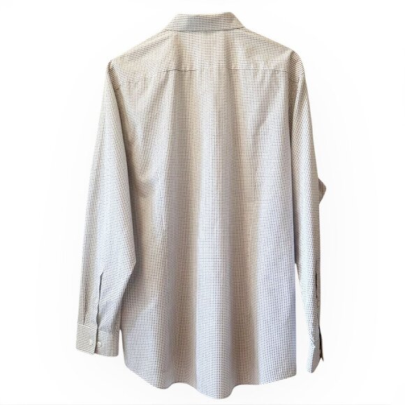 ☆ Mens Kenneth Cole Reaction Long Sleeve Button Up Dress Shirt Size 17.5 Blk/Wht - Picture 5 of 11